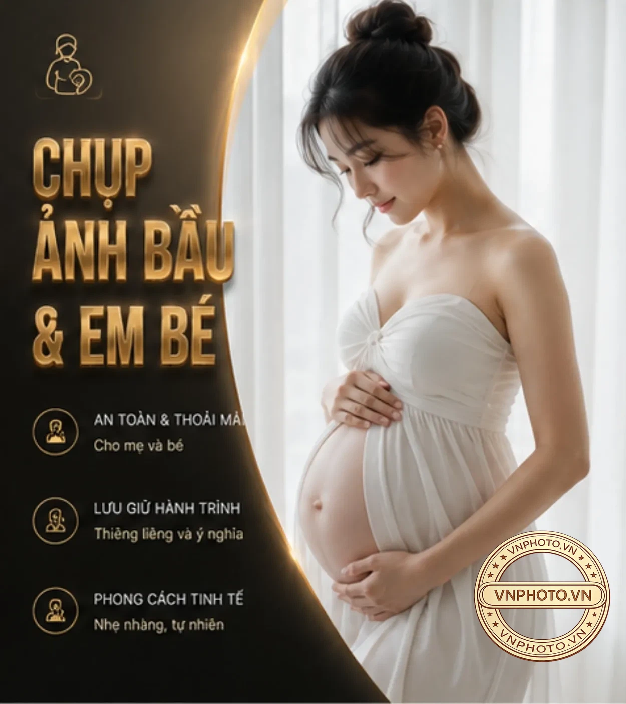 Chụp ảnh bầu và em bé