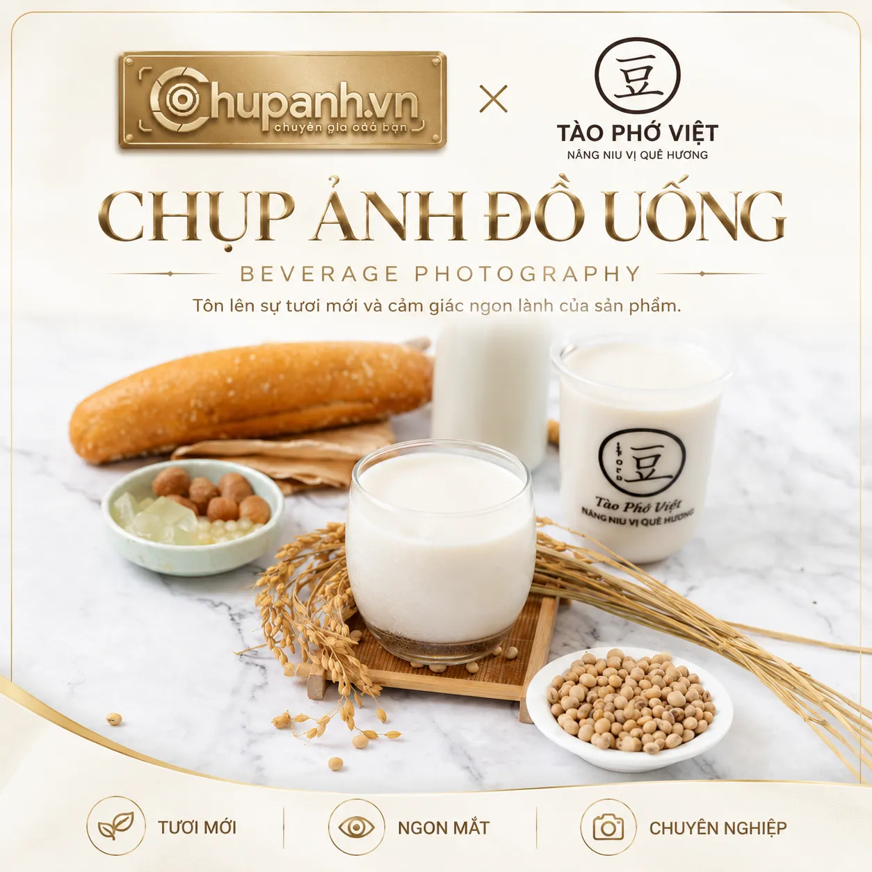 chụp ảnh đồ uống tàu phớ Việt