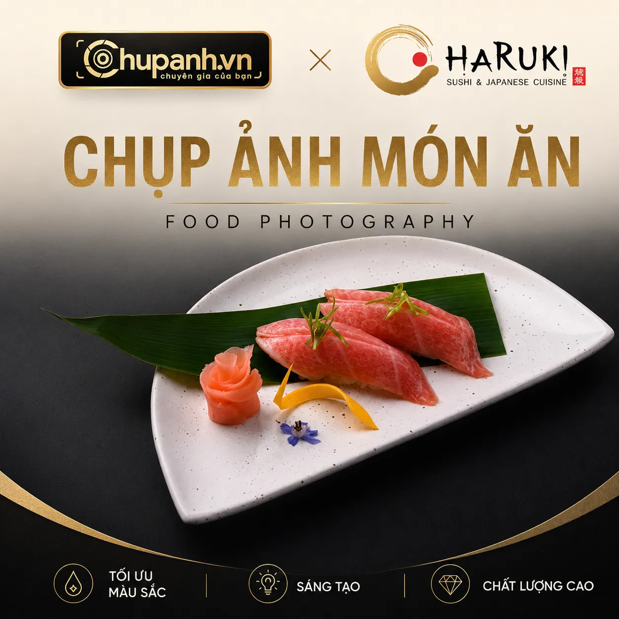 chụp ảnh món An Haruki